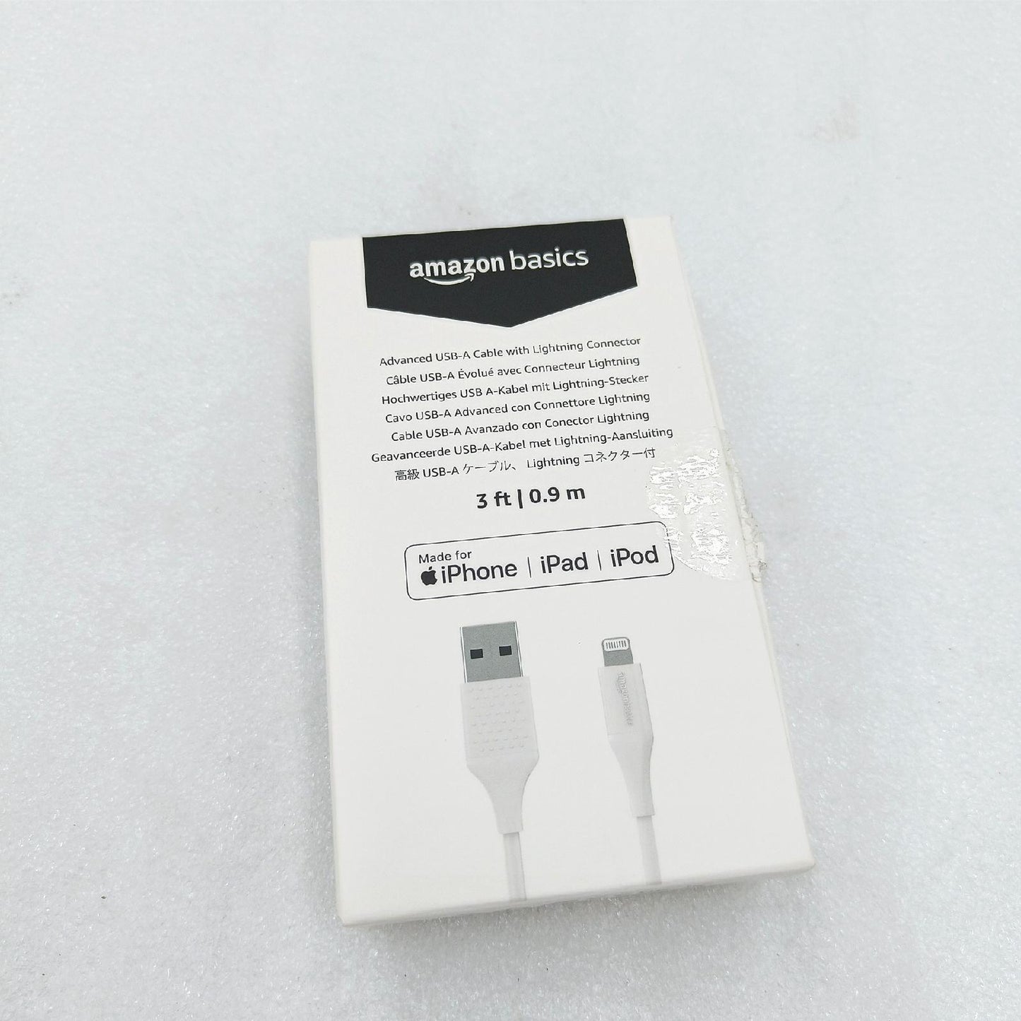 Amazon Basics Verbindungskabel USB A Ladekabel iPhone Weiß 09 Meter Mfi zertifiziert