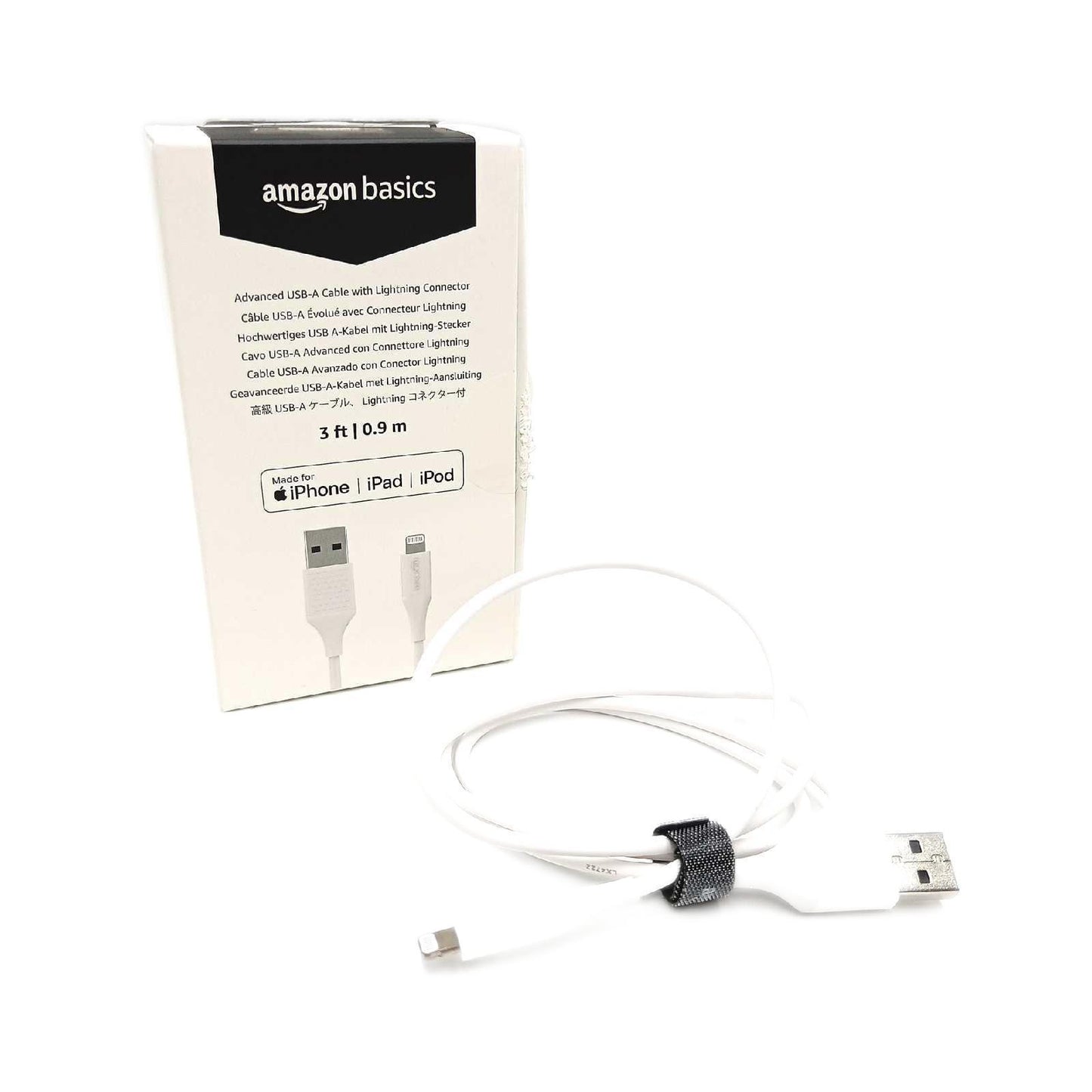 Amazon Basics Verbindungskabel USB A Ladekabel iPhone Weiß 09 Meter Mfi zertifiziert