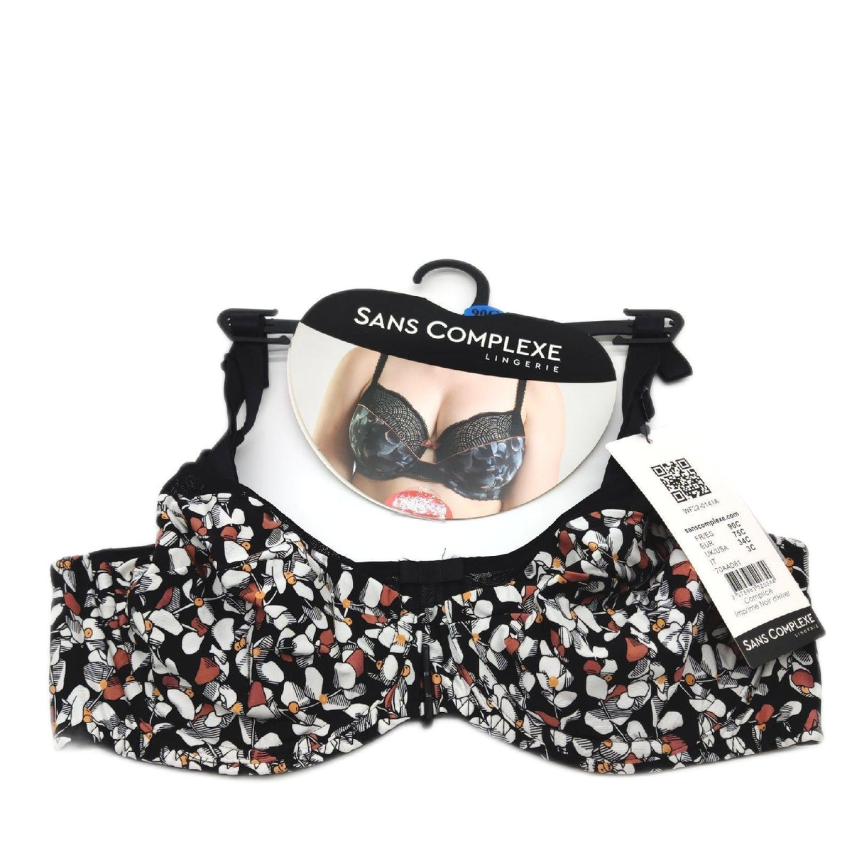 Sans Complexe Damen Complice 70aad81 Klassischer BH  Bügel  Winterschwarz Bedruckt  75C