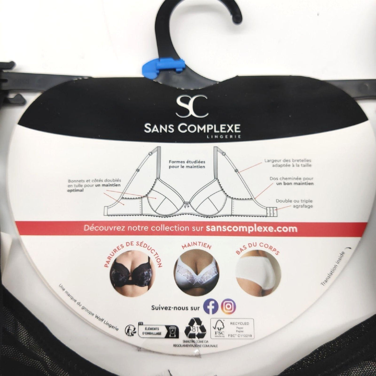 Sans Complexe Damen Complice 70aad81 Klassischer BH  Bügel  Winterschwarz Bedruckt  75C