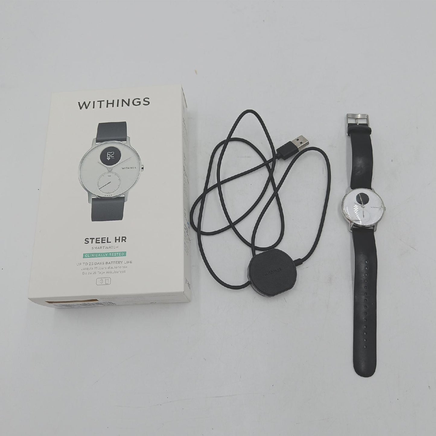 Withings Steel Hr Hybrid Smartwatch Glas gerissen Funktion ungetestet