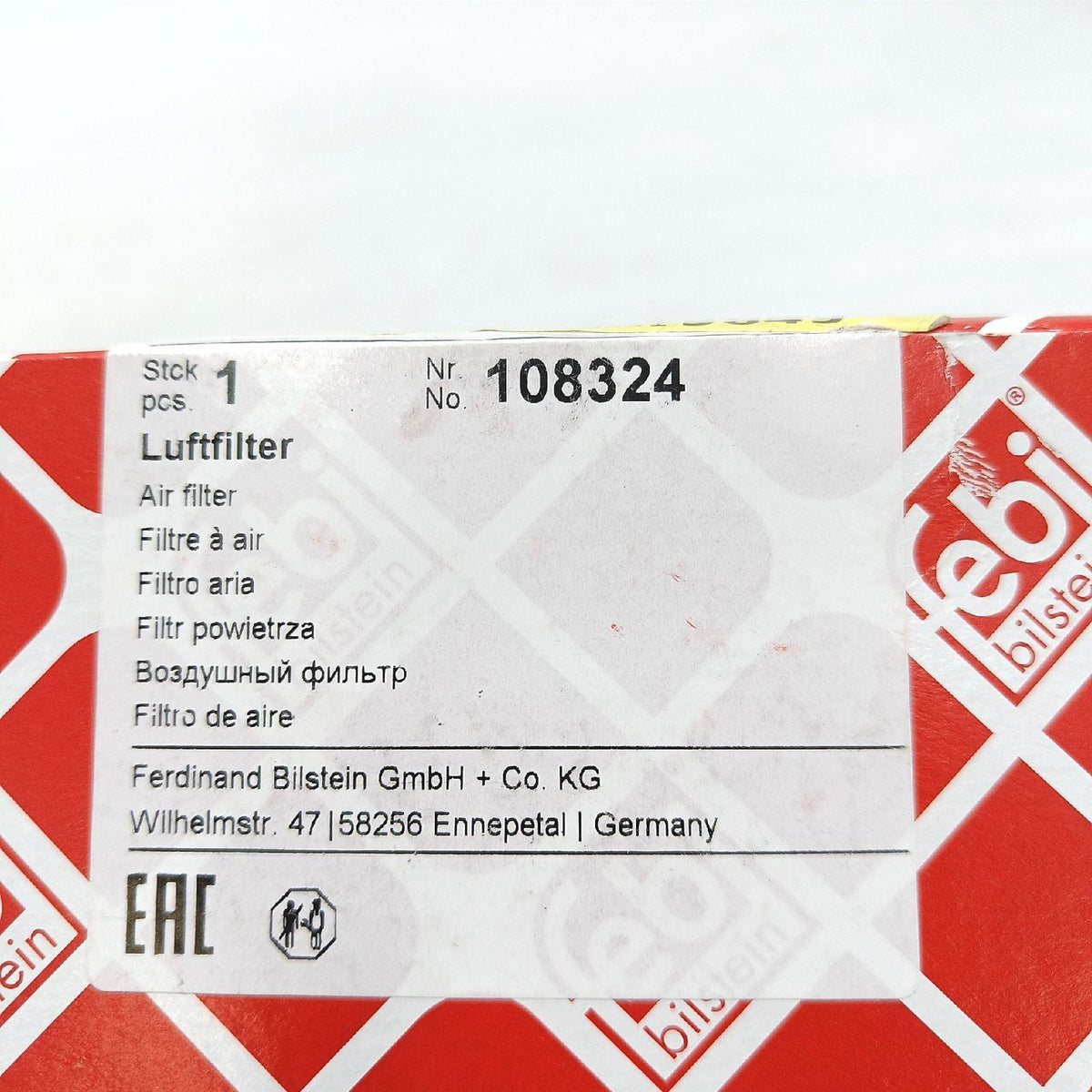 febi bilstein 108324 Luftfilter 1 Stück Seats Seat Belts Body Ersatzteil Filter