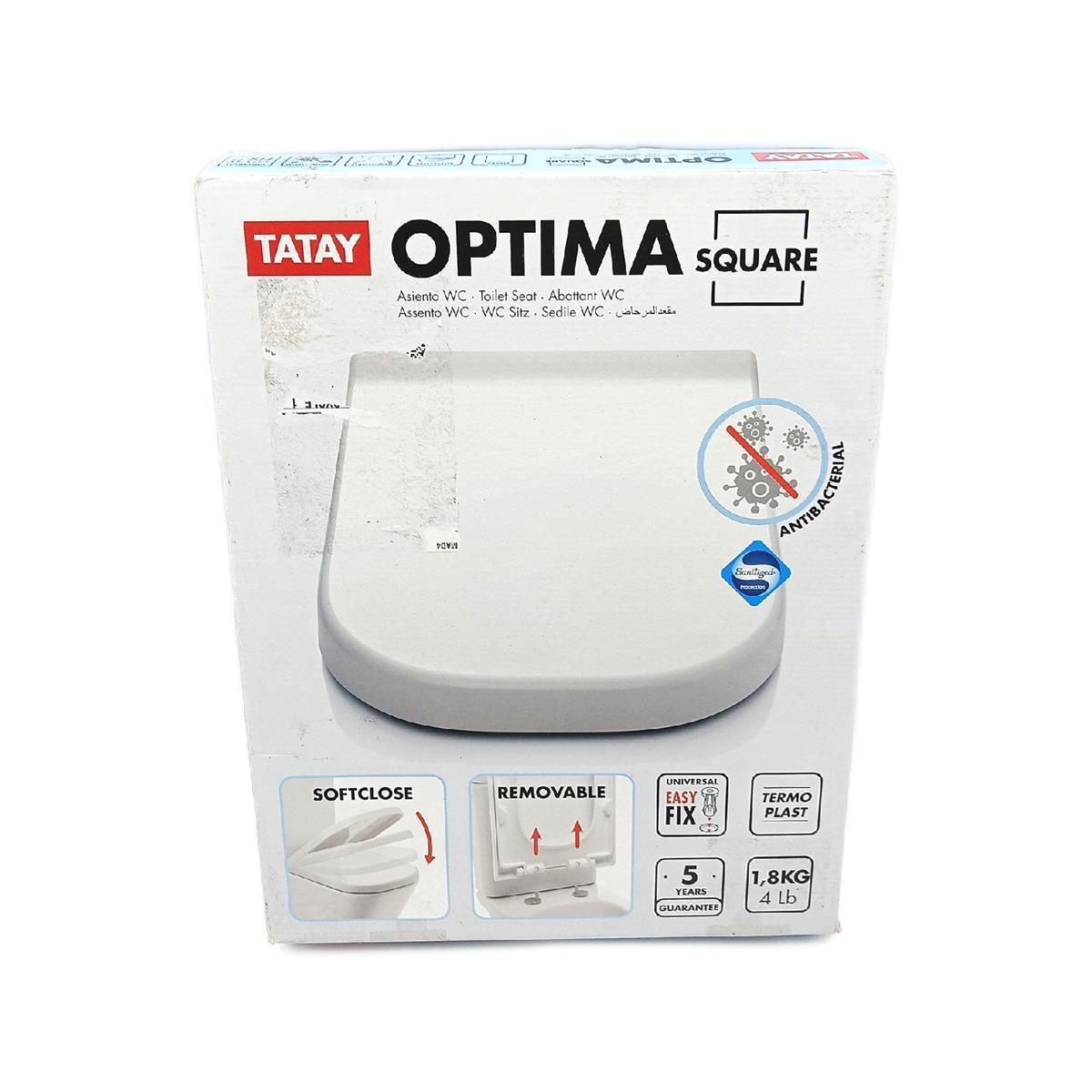 Tatay Fallschutz WC Sitz Optima leicht eckiges Design aus PP für den täglichen Gebrauch