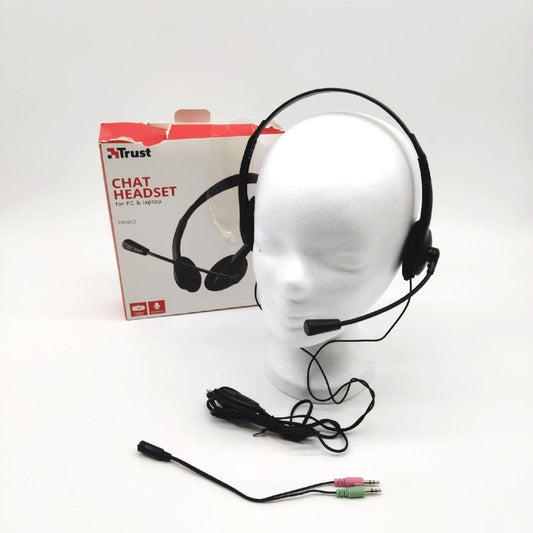 Trust Primo Chat PC Laptop Kopfhörer Kopfbügel Mikrofon Headset schwarz