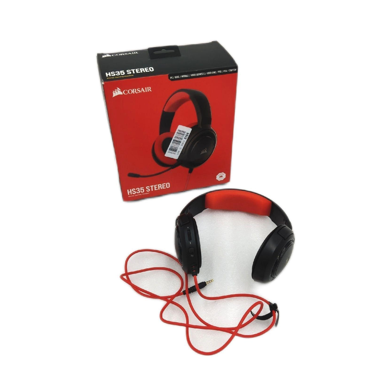 Corsair HS35 Stereo Gaming Headset Rot Ohne Ohrpolster