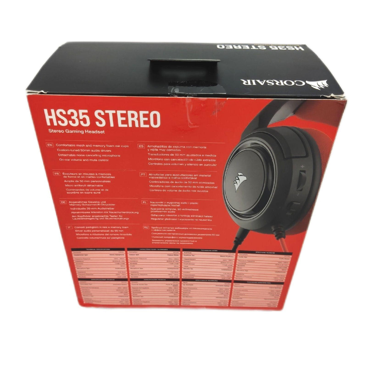 Corsair HS35 Stereo Gaming Headset Rot Ohne Ohrpolster