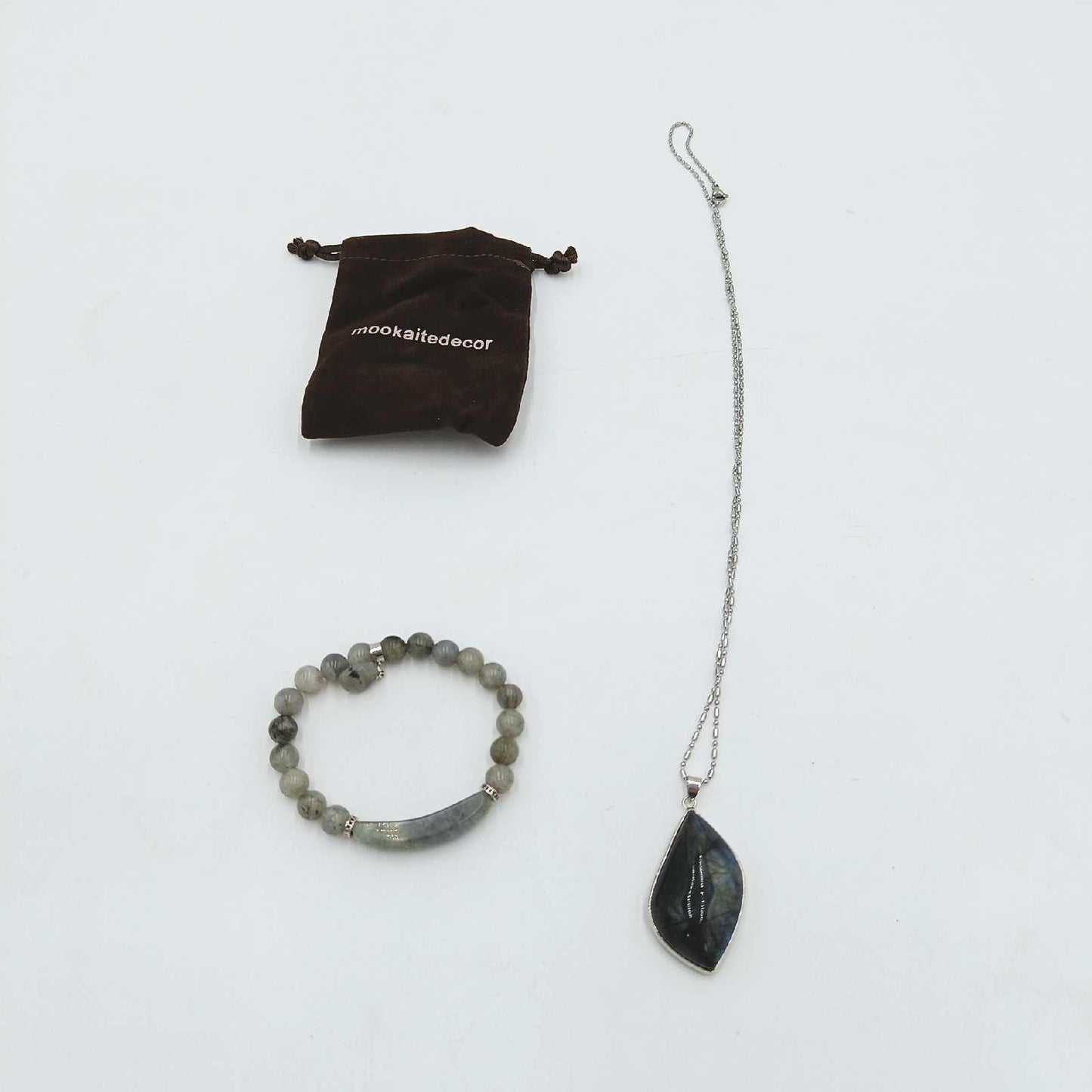 Mookaitedec Labradorit Halskette Anhänger Lithotherapie Schmuck für Labradorit Halskette mit Mookaitedec Anhänger.