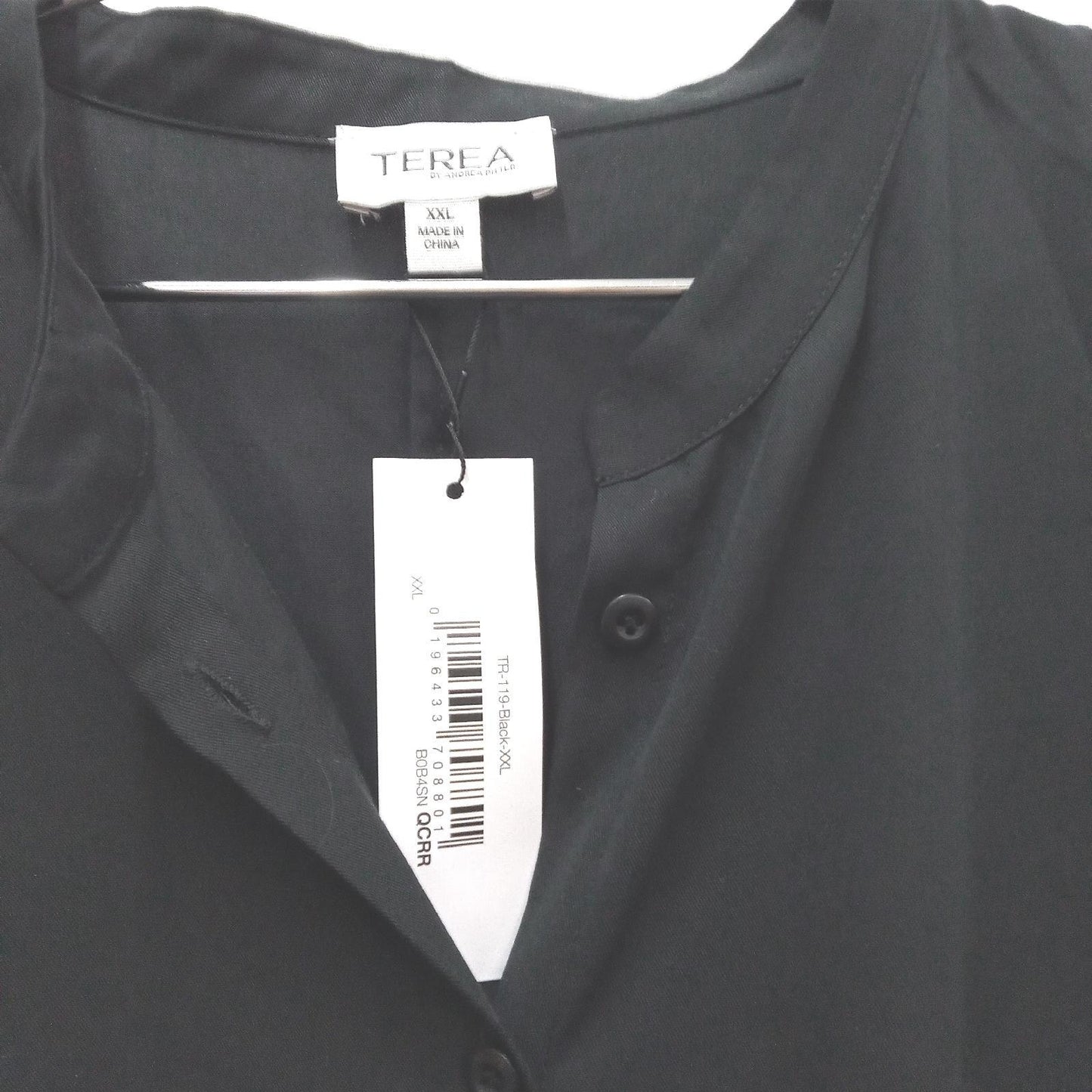 TEREA Damen Hemdkleid Damenmode Adeline Taillengürtel Schwarz XXL Eleganz