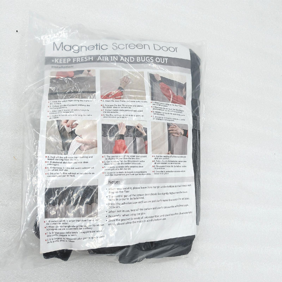 JOY2SEE Tür Moskitonetz Insektenschutzgitter 60x210 Schwarz Magnet