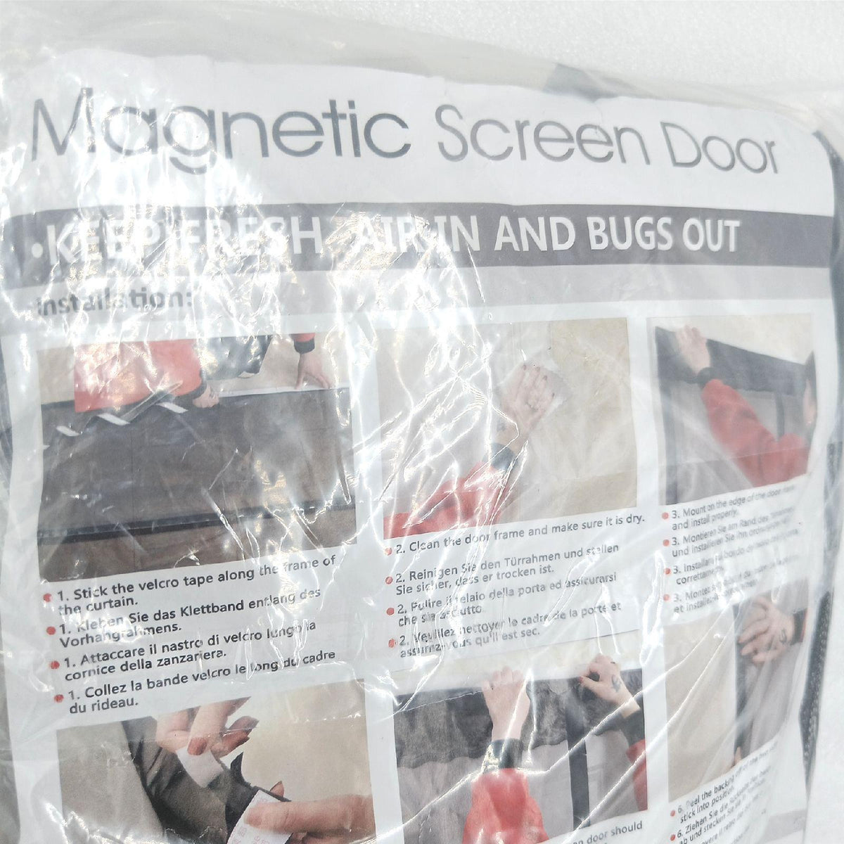 JOY2SEE Tür Moskitonetz Insektenschutzgitter 60x210 Schwarz Magnet
