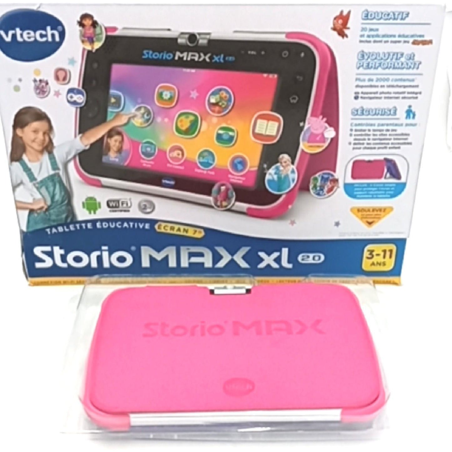 VTech Tablet Storio Max XL 2 Kinder Elektronik Rosa 7 Zoll Lernfunktion Französisch