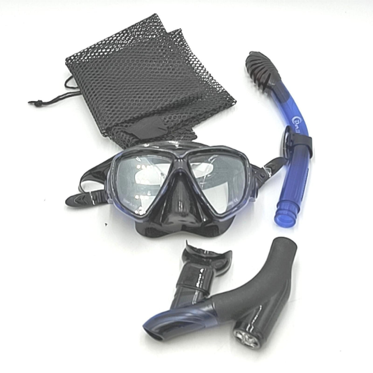 Dorlle Schnorchelset mit Taucherbrille gehärtetes Glas Anti Fog Anti Leck schnorcheln schwarz blau