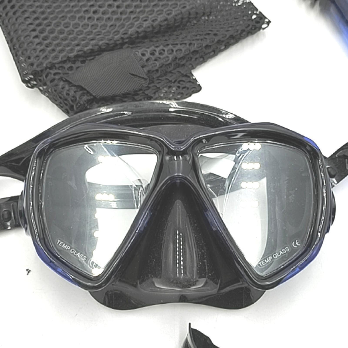 Dorlle Schnorchelset mit Taucherbrille gehärtetes Glas Anti Fog Anti Leck schnorcheln schwarz blau
