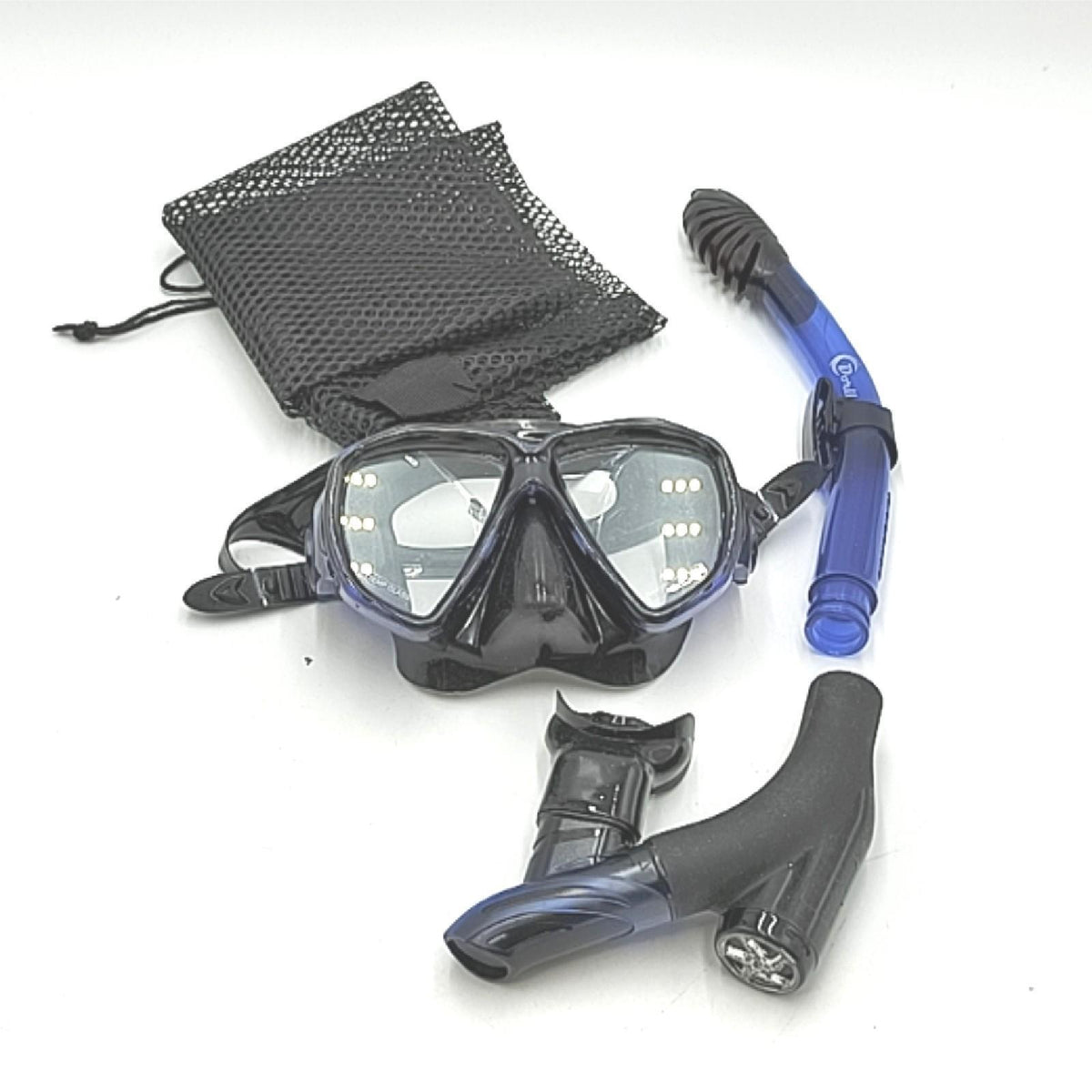 Dorlle Schnorchelset mit Taucherbrille gehärtetes Glas Anti Fog Anti Leck schnorcheln schwarz blau
