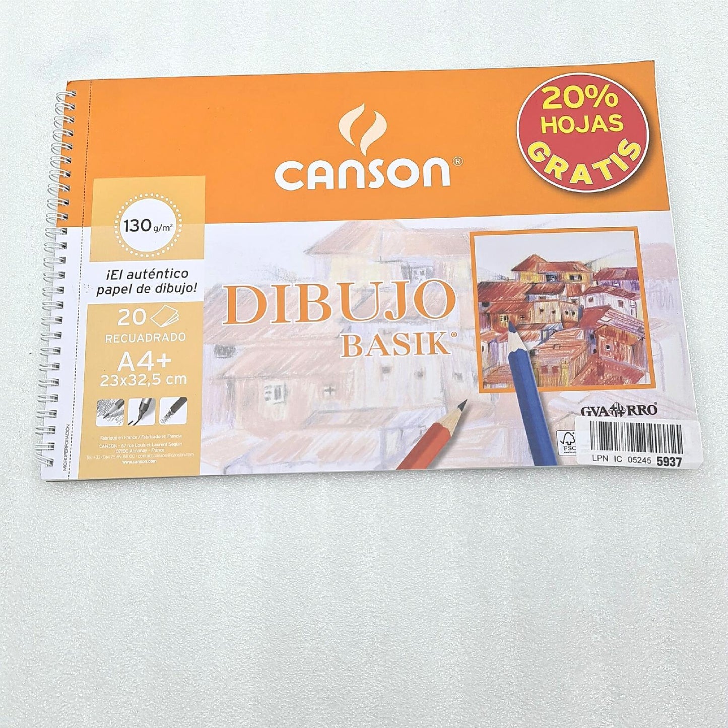 Canson Spiralalbum Zeichenpapier Skizzenbuch A4 20 Blatt 130 g Zeichenblock