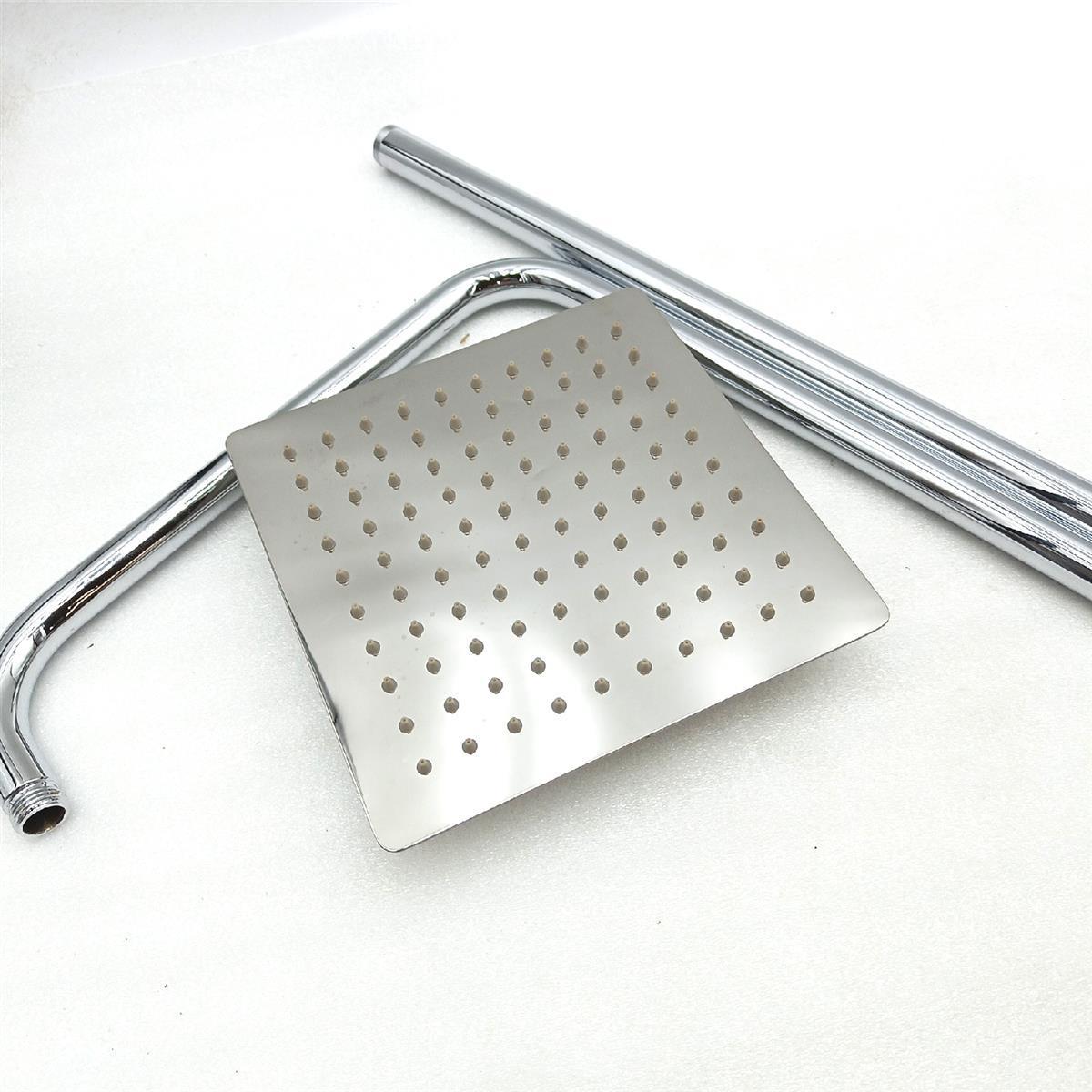 MOL Duschsäule mit Thermostat-Wasserhahn und ausziehbarem Rundrohr, 80 bis 120 cm, quadratisch, verchromte Oberfläche, Original-Ersatzteile
