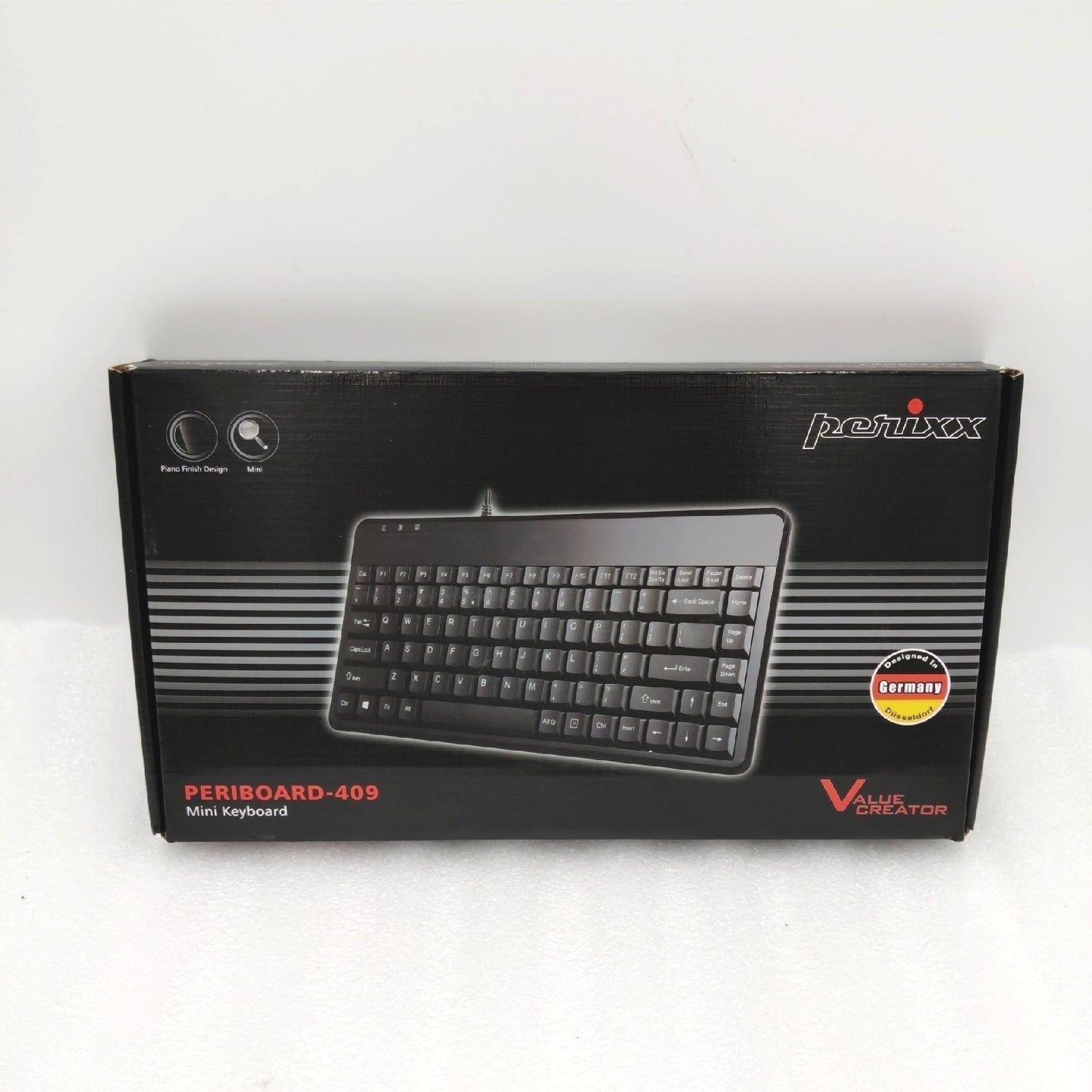 Perixx Mini Tastatur Computer Zubehör PERIBOARD 409U Kabel USB Schwarz AZERT