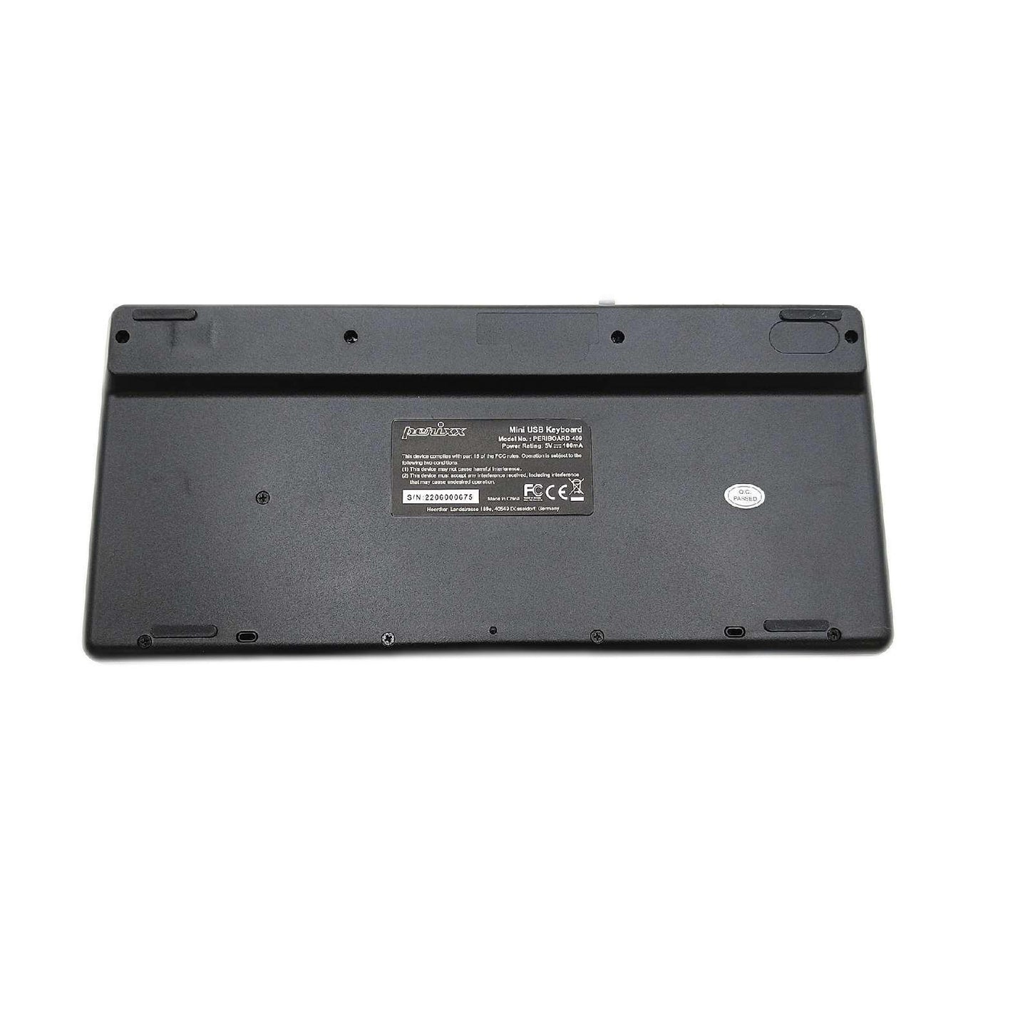 Perixx Mini Tastatur Computer Zubehör PERIBOARD 409U Kabel USB Schwarz AZERT