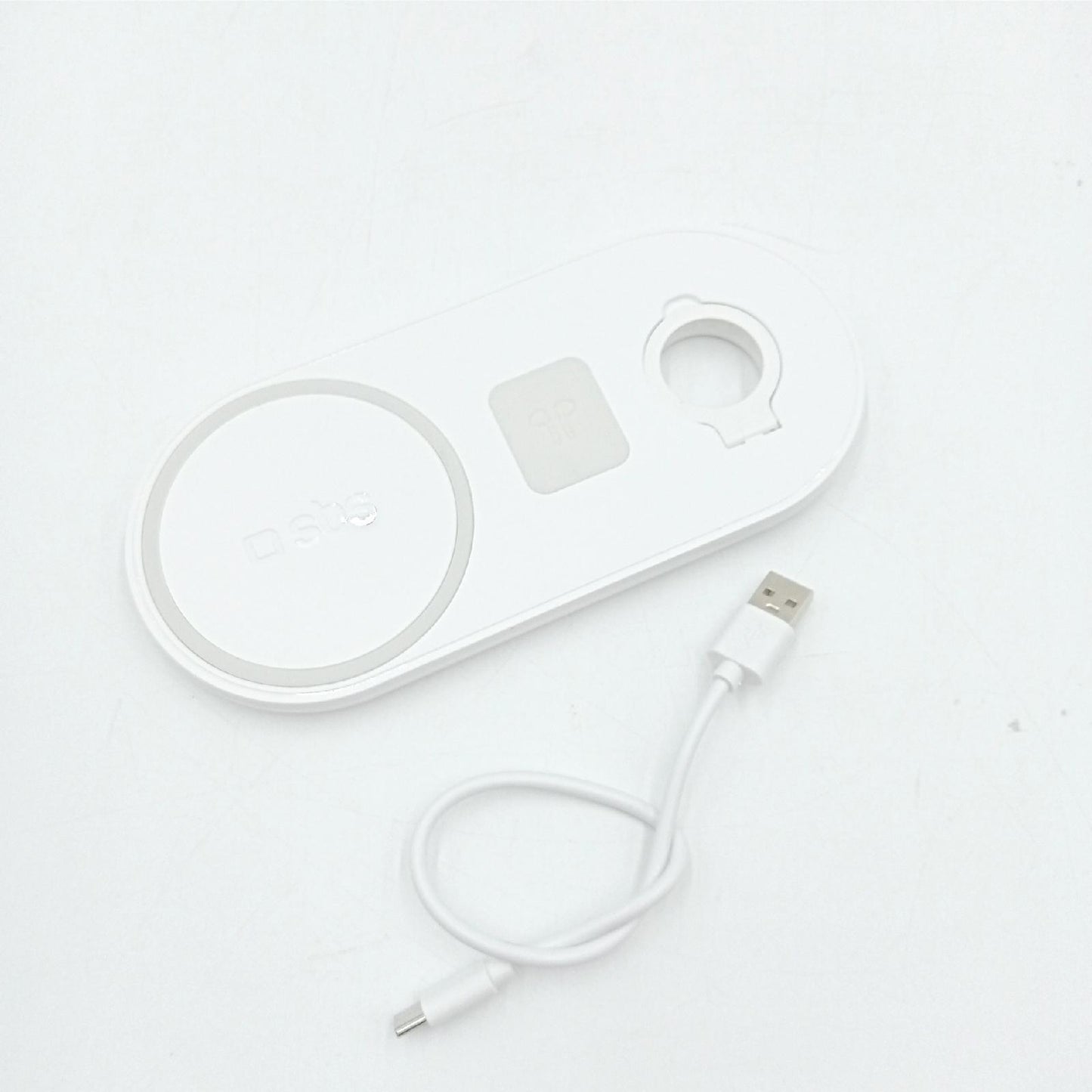 SBS 10W Wireless Multi-Tisch-Ladegerät, Ladestation für Qi-Handys, Smartphones, iPhone/Samsung/Xiaomi/Oppo/Huawei, AirPods/Airpods Pro und Apple Watch