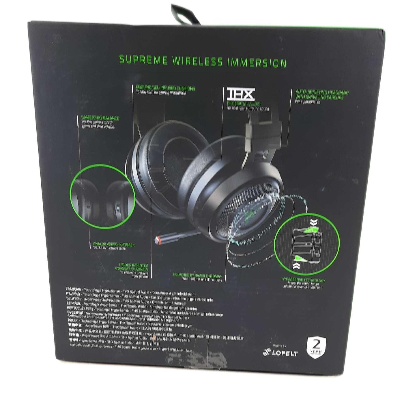 Razer Nari Ultimate Gaming Headset mit THX ohne Dongle Ohrpolster Kabel gebraucht