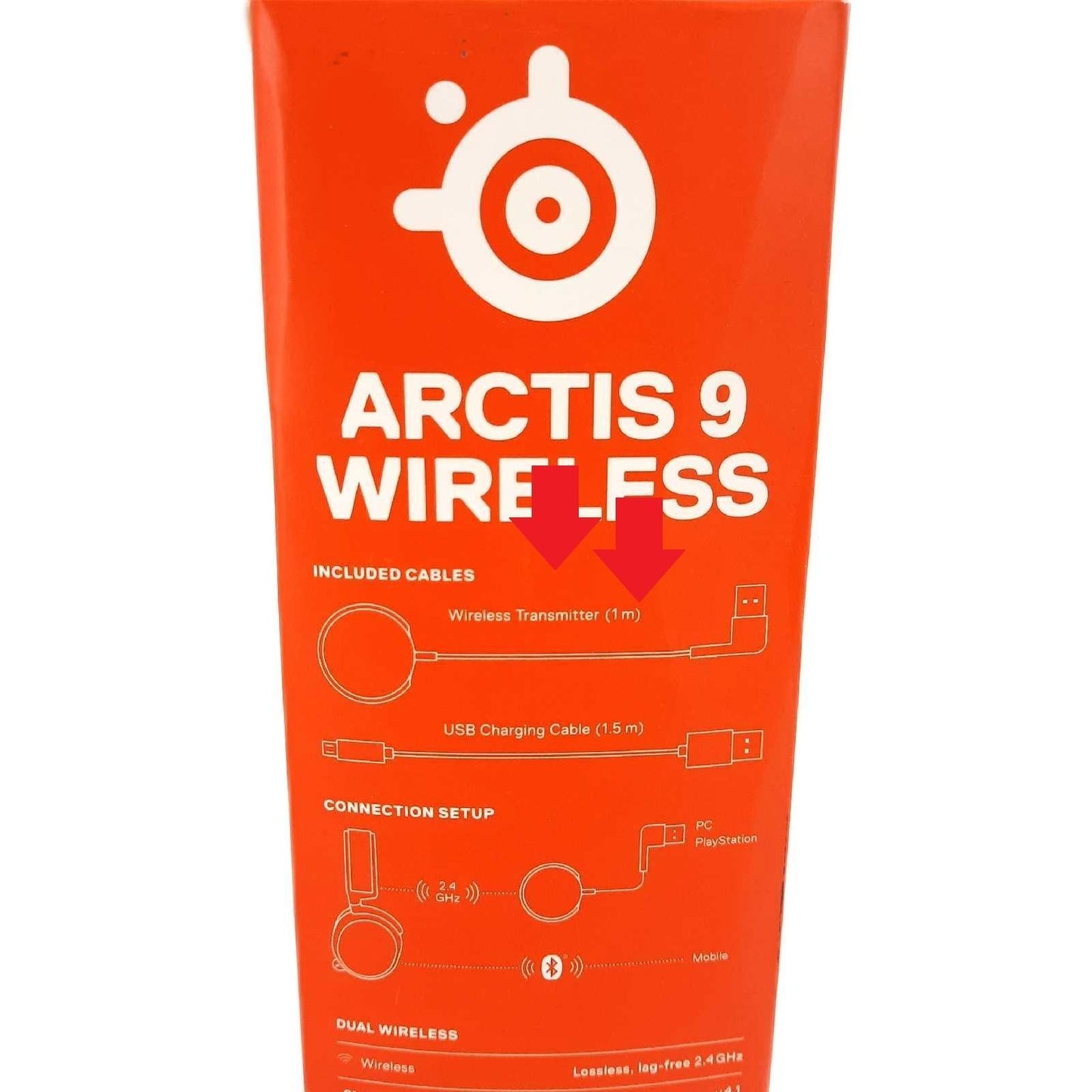 SteelSeries Arctis 9 Dual kabelloses Gaming Headset Bluetooth Licht gebraucht