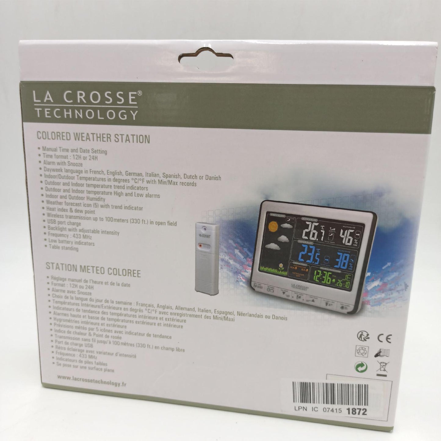 La Crosse Technology Wetterstation Haus Wetterdaten Anzeige WS6826WHIBLA komfort