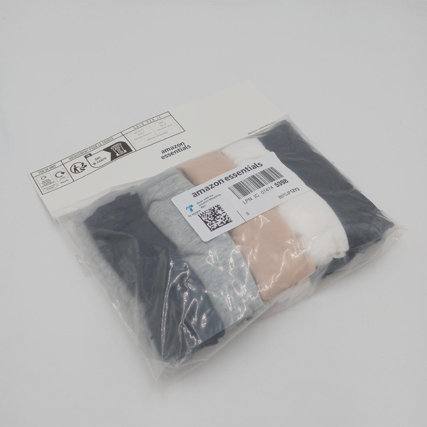 Amazon Essentials Bikinihose Damenmode Übergröße 10er Pack Baumwolle Komfort Grau Meliert Hellrosa