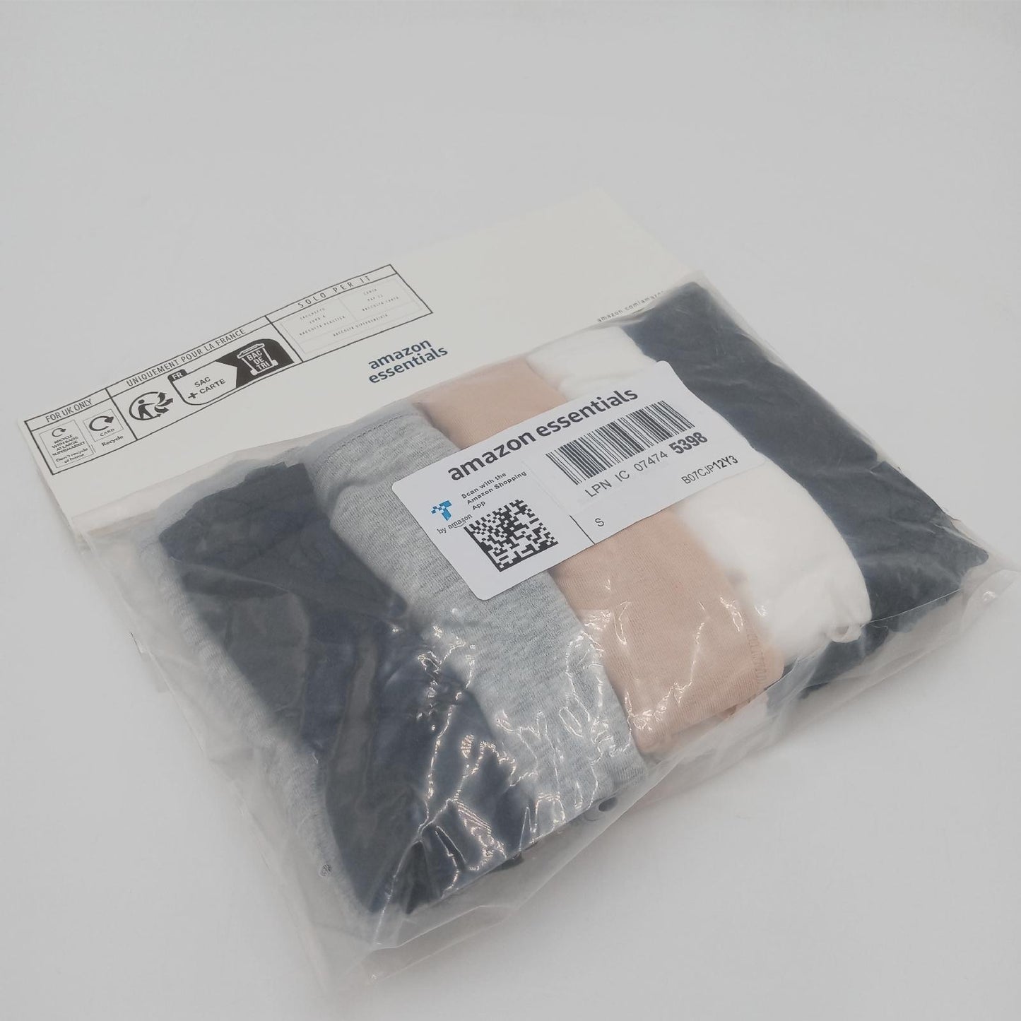 Amazon Essentials Bikinihose Damenmode Übergröße 10er Pack Baumwolle Komfort Grau Meliert Hellrosa