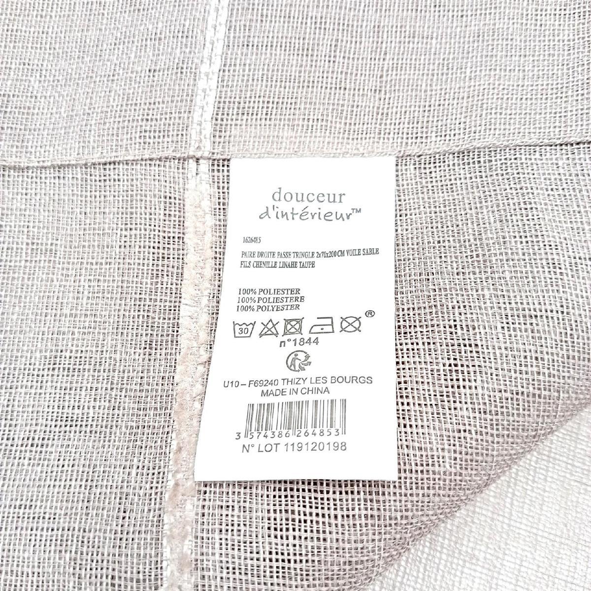 Douceur D Interieur Vorhang Wohntextilien Sable Chenille Taupe Stil modern elegant