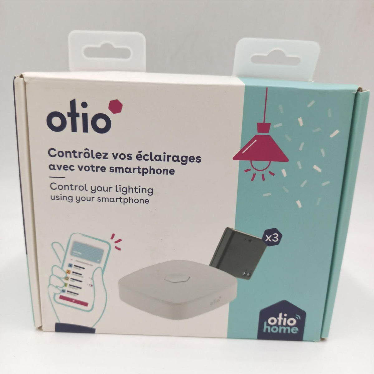 Otio - Smart-Beleuchtungsset mit WLAN-Gateway und 3 Modulen - Schwarz - Kompatibel mit Alexa und Google Assistant - Fernsteuerung per App - Einfache Installation - 15m Reichweite