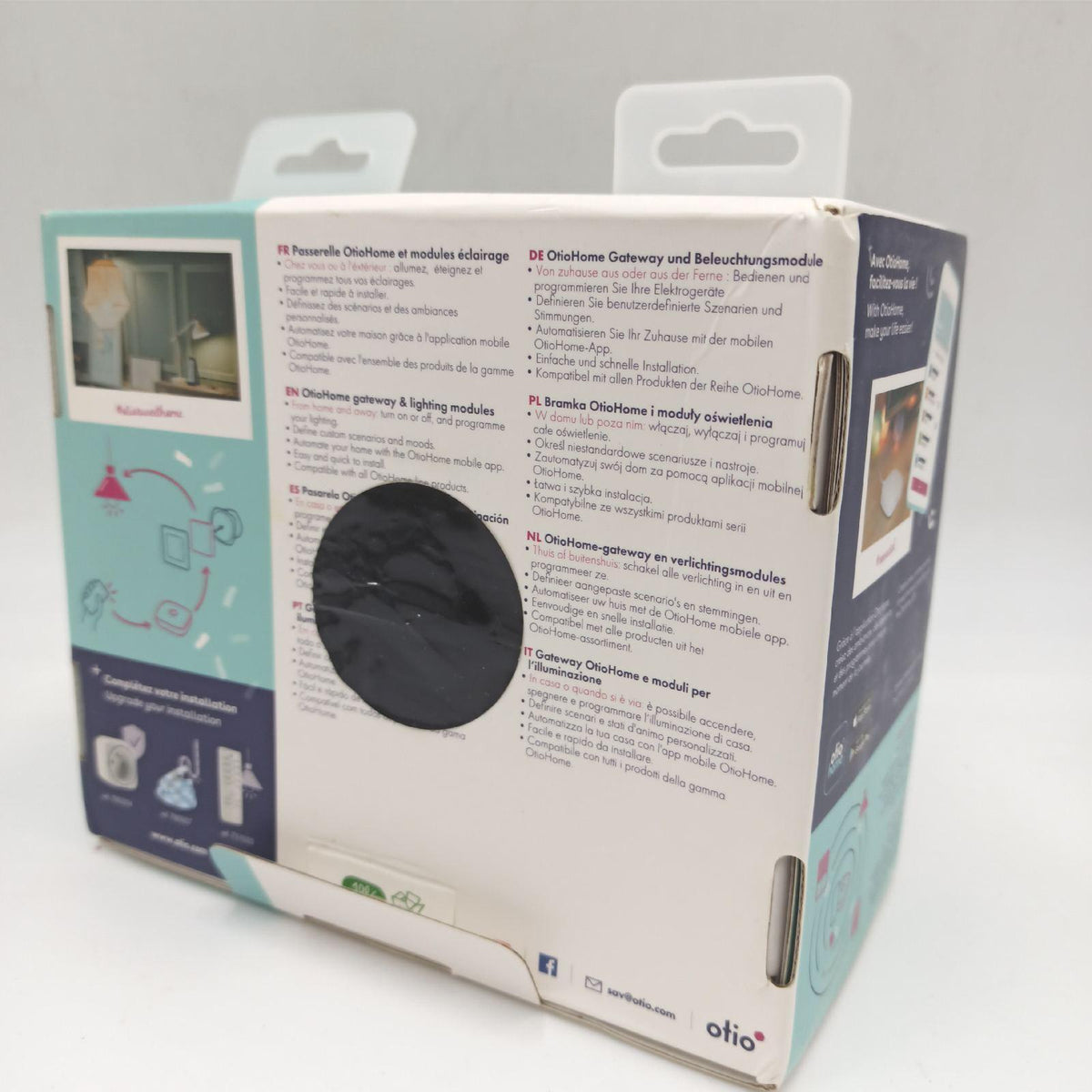 Otio - Smart-Beleuchtungsset mit WLAN-Gateway und 3 Modulen - Schwarz - Kompatibel mit Alexa und Google Assistant - Fernsteuerung per App - Einfache Installation - 15m Reichweite