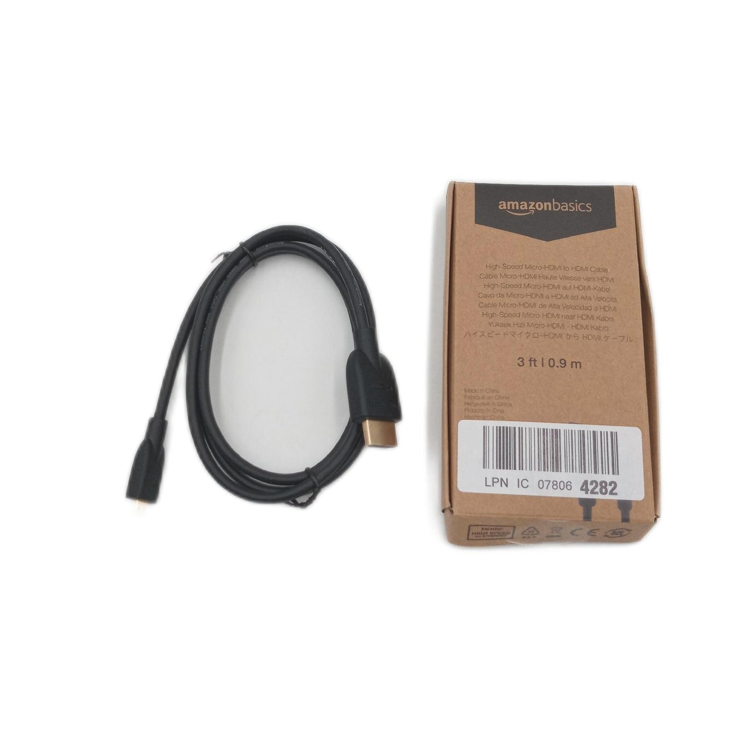 Amazon Basics HDMI Kabel Verbindungskabel Elektronik Micro HDMI auf HDMI Standard 2 0 Hochgeschwindigkeits Fernseher Monitor schwarz 90 cm