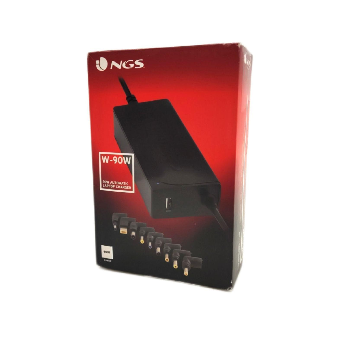 NGS W-90-90W Automatisches Universal Laptop-Ladegerät  Ladegerät mit 5V-2A USB Ausgang und 9 Adaptern  kompatibel mit HP  Dell  Asus  Lenovo  Acer