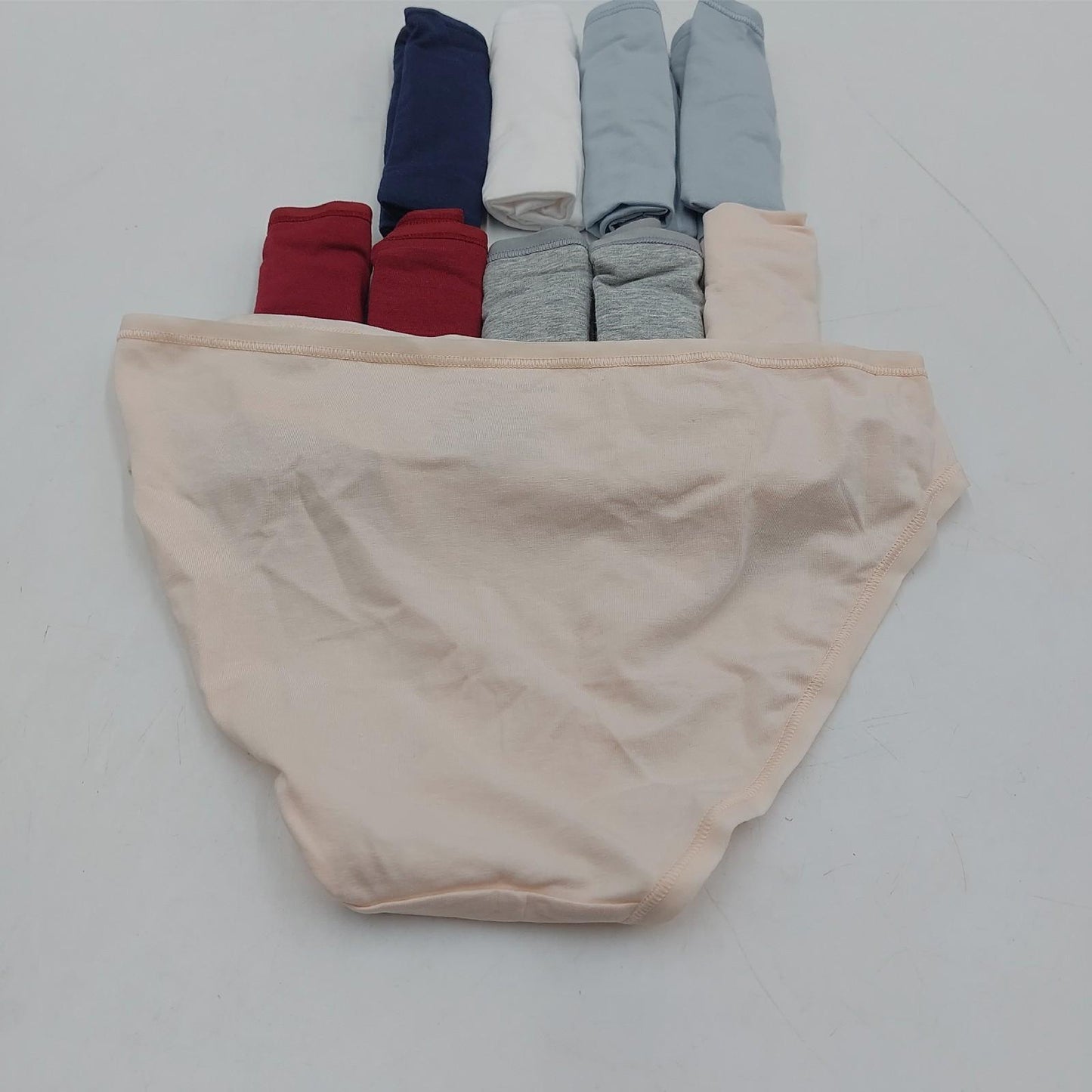 Amazon Essentials Damen Unterhose Bikini Schnitt Unterwäsche 5er Pack Dunkelrot Rosa Grau Hellbl