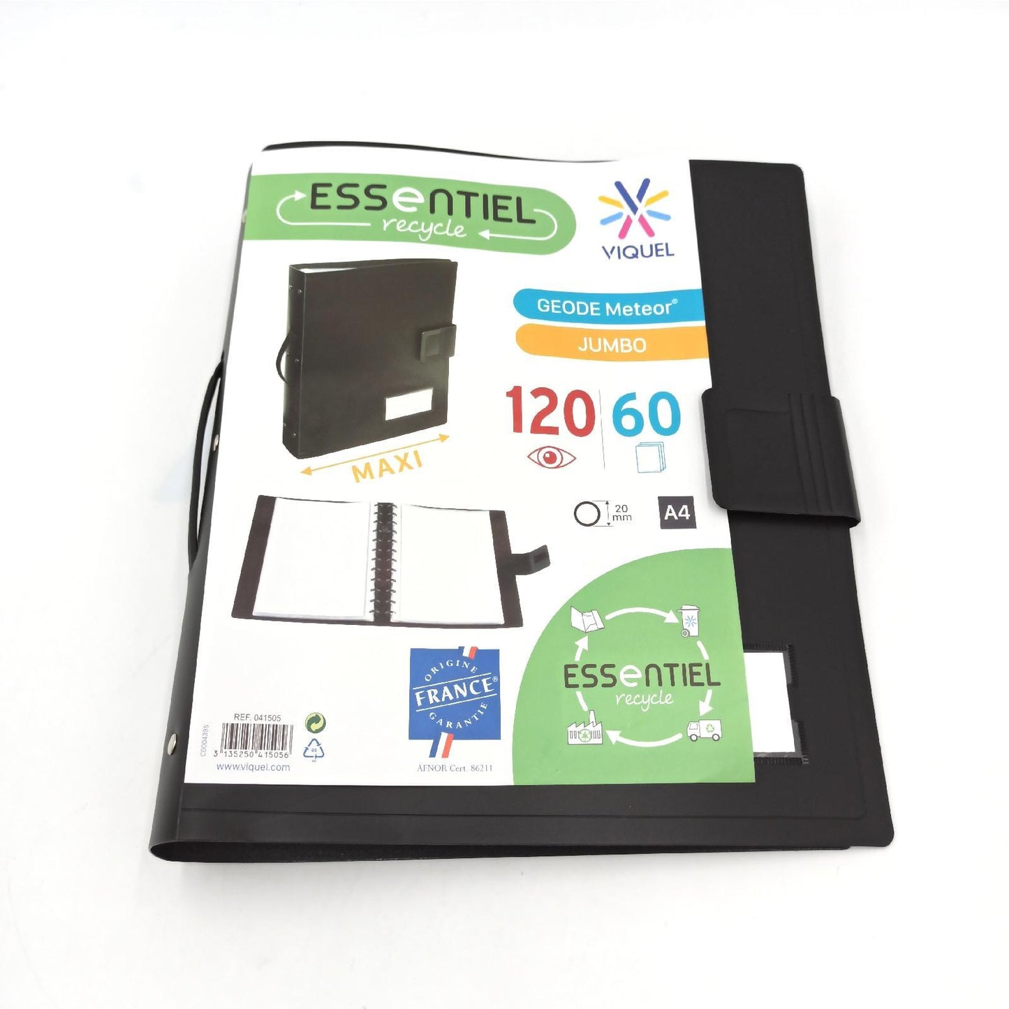 Viquel Spiralmappe Bürobedarf Géode Meteor Jumbo 120 Seiten Schwarz Organizer