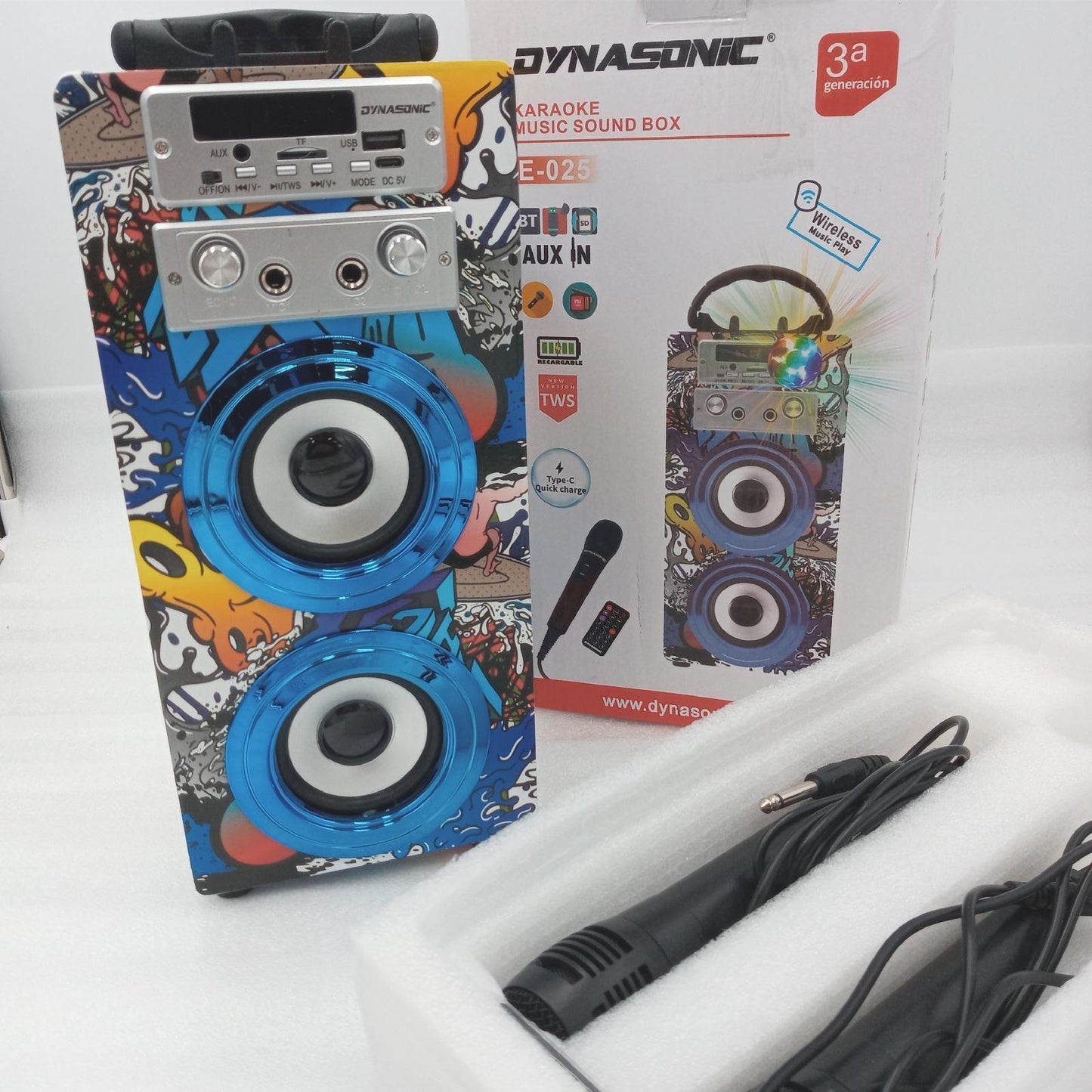 DYNASONIC 3 Generation Karaoke Mikrofon Audio Musikspaß 2021 Geschenke