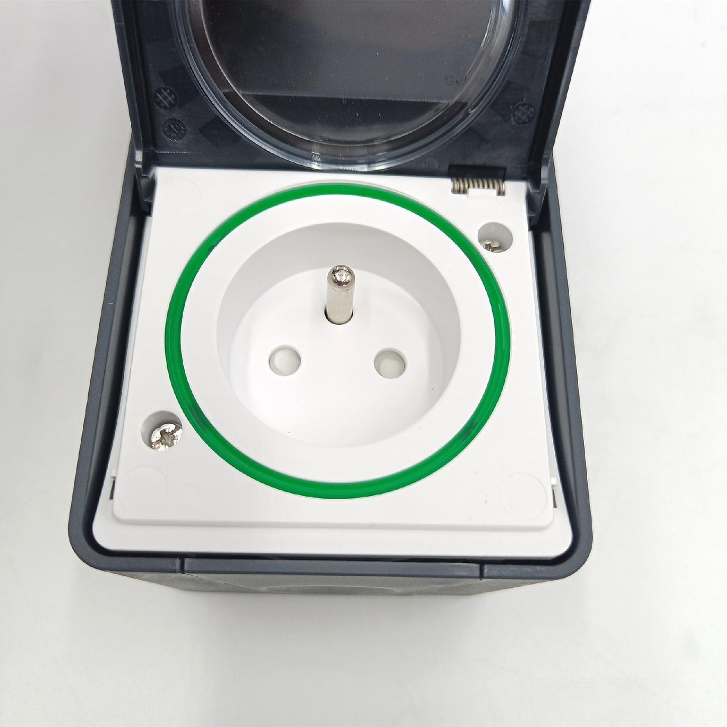 Schneider Electric Steckdose Aufputz Elektrik Französisch 2P 1 fach Schalter Grau