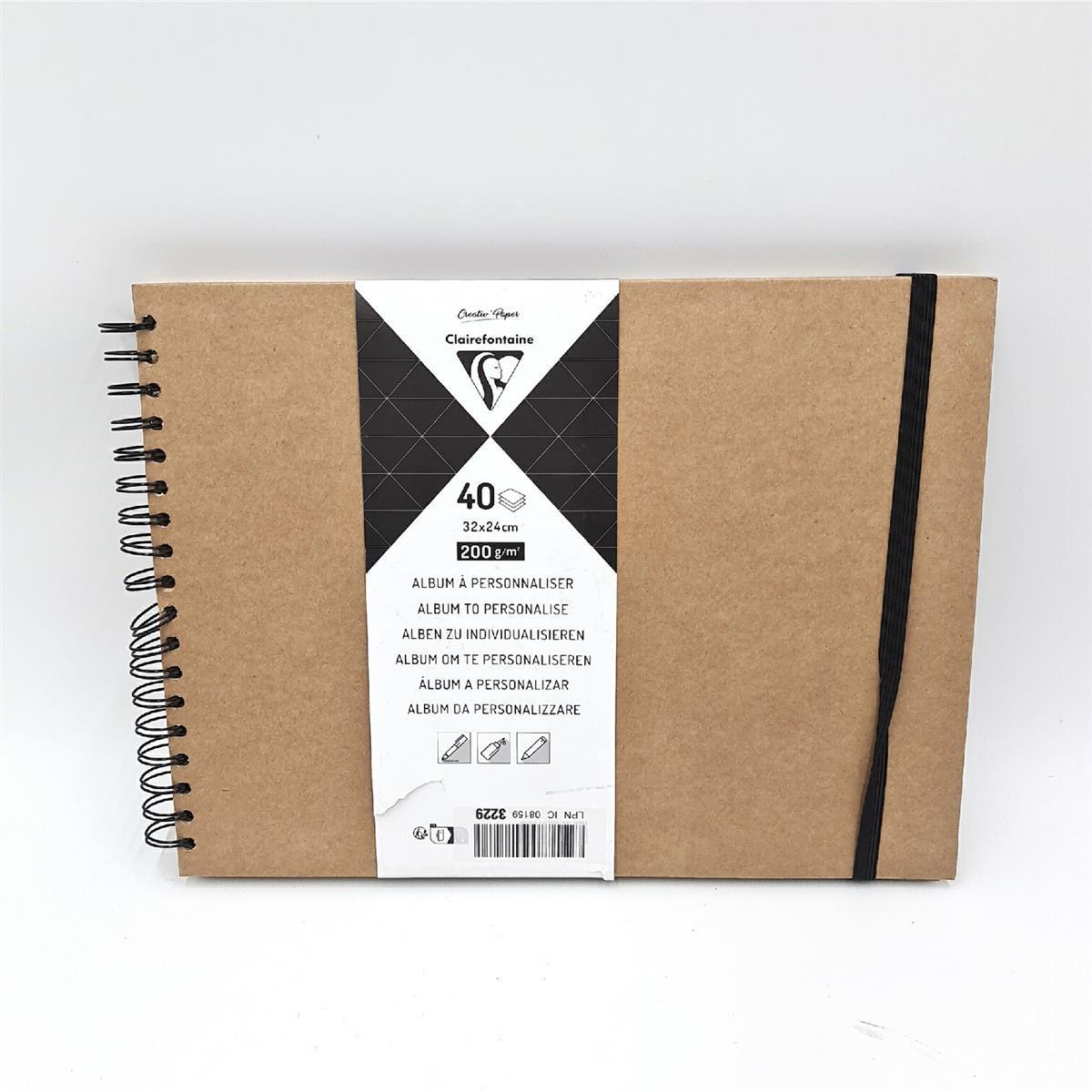 Clairefontaine 95430C Spiralheft Gästebuch 32x24cm 40 Blatt 200g Kraftbraun