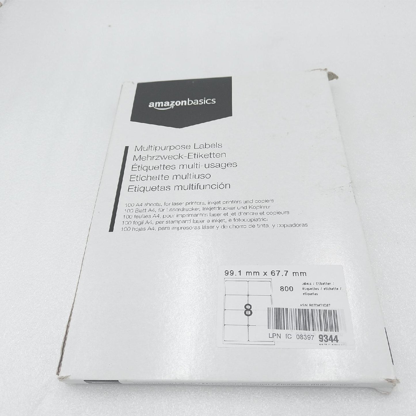 Amazon Basics Adressetiketten Bürobedarf Universal 800 Stück Weiß vielseitig beschriftbar einfache Anwendung