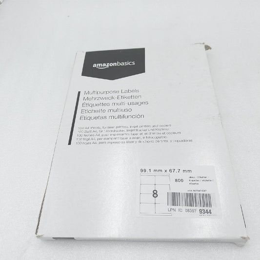 Amazon Basics Adressetiketten Bürobedarf Universal 800 Stück Weiß vielseitig beschriftbar einfache Anwendung