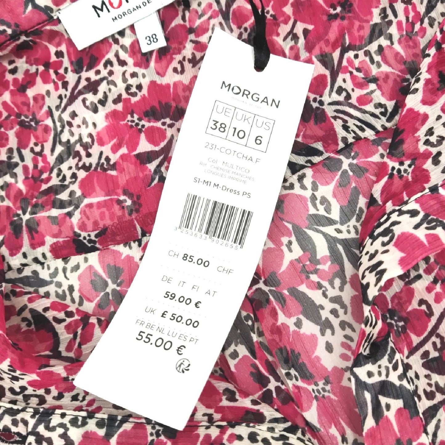 Morgan Damen T Shirt 231 cotcha multico Gr 36 ein Knopf fehlt