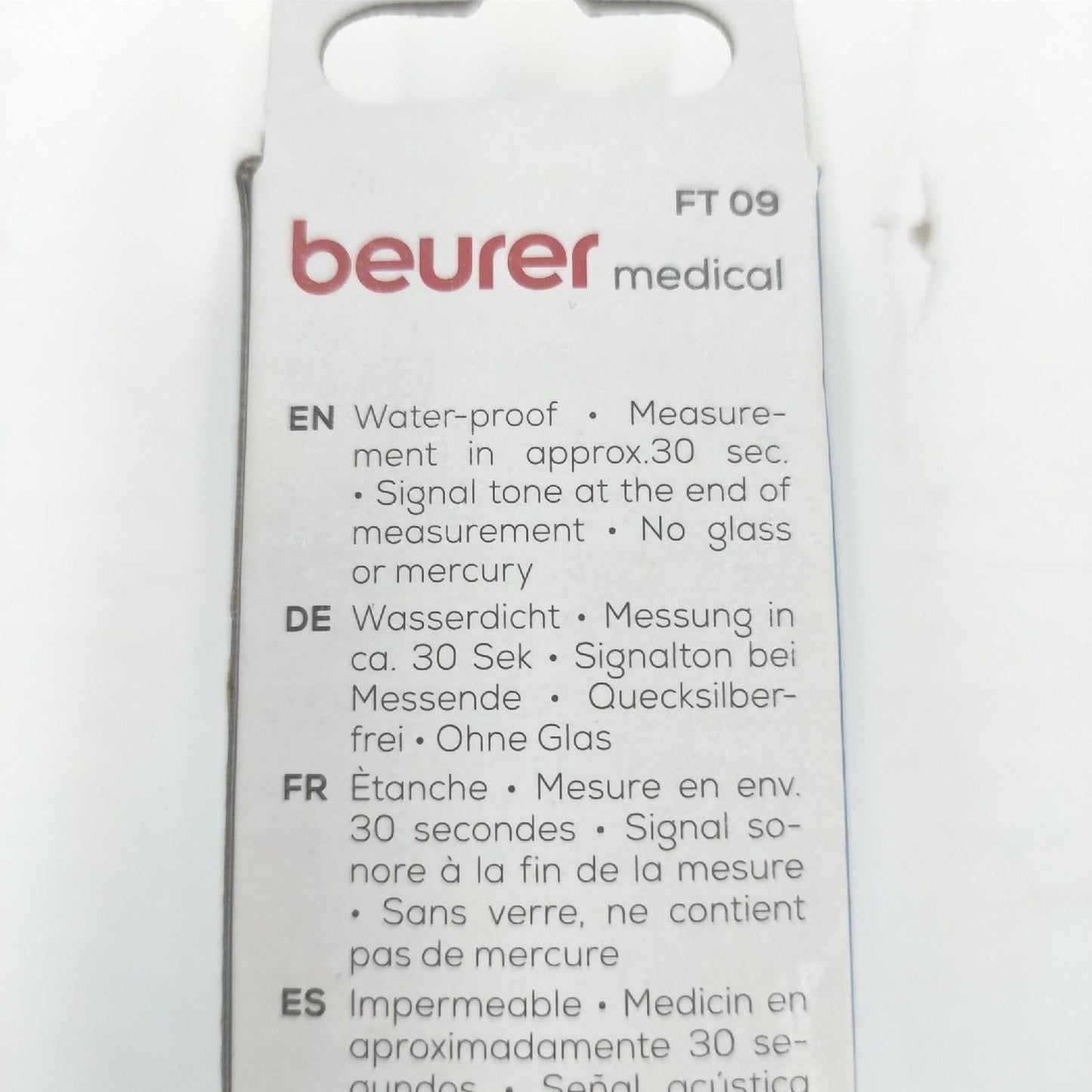 Beurer Digitalthermometer Medizinische Geräte FT09 Wasserdichtes LCD Display Präzision