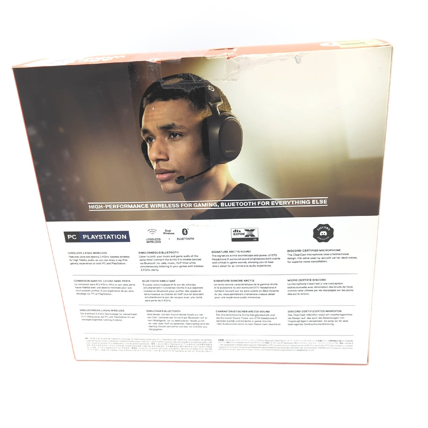 Arctis 9 Dualkabelloses Gaming-Headset Wireless Bluetooth 20 Stunden Akkulaufzeit Equip Playstation 5 Playstation 4 PC