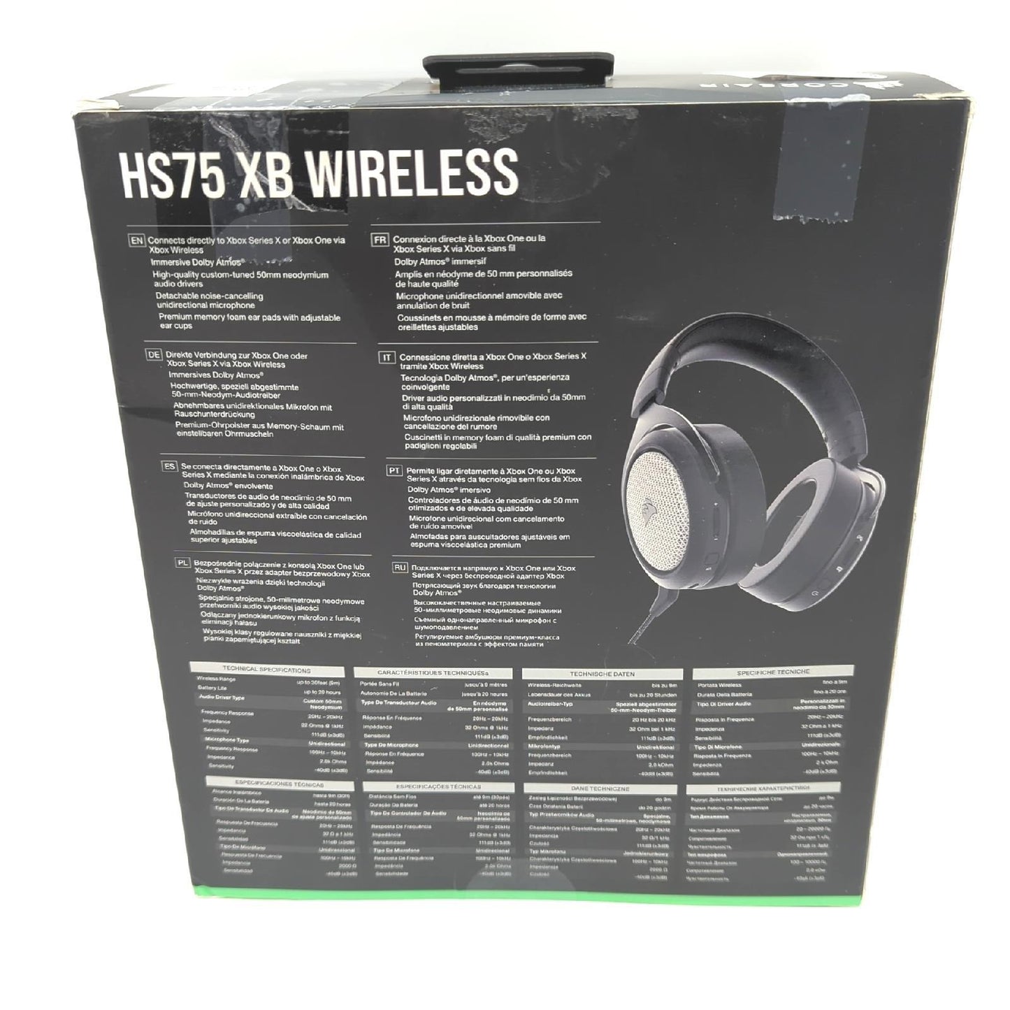 CORSAIR Gaming Headset Xbox Series X Xbox One Dolby Atmos Unidirektionales Mikrofon Neodym-Treiber Schwarz Umgebungsgelärmreduzierung