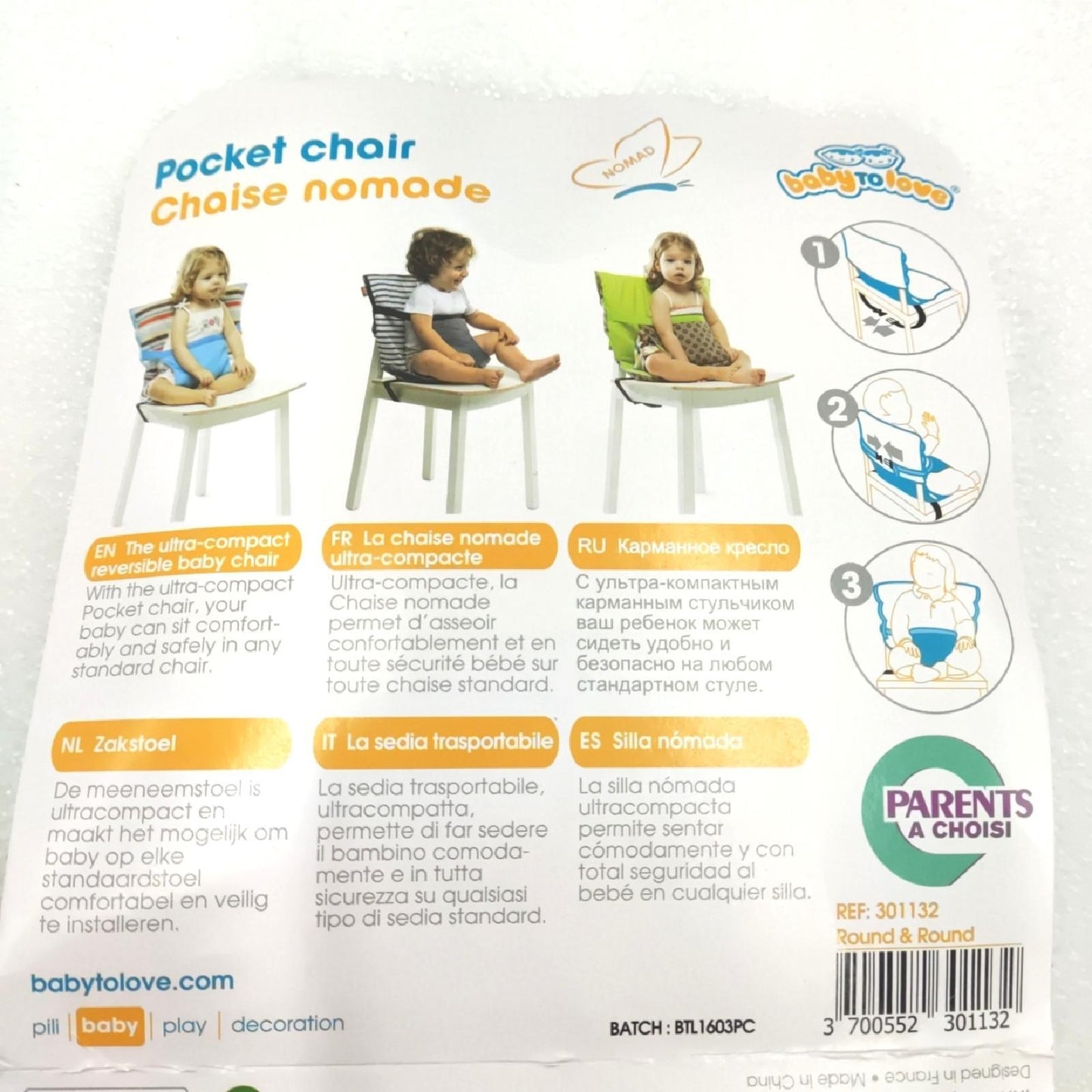 BabyToLove Taschensessel Kindermöbel rund rund komfortabel und weich Sitzgelegenheit