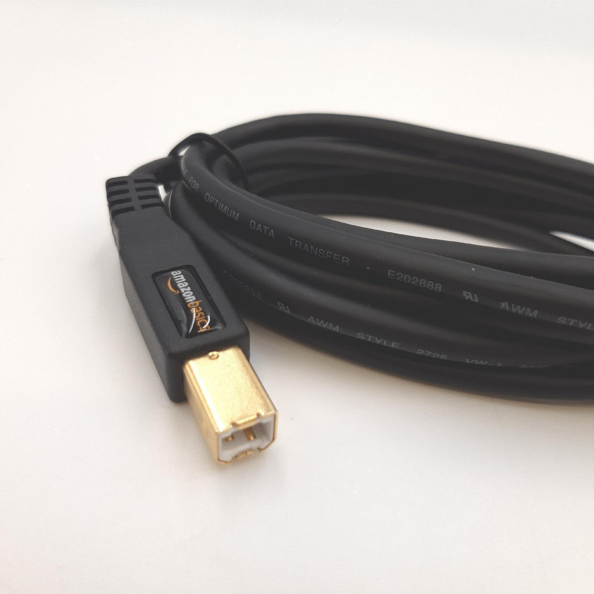 Amazon Basics USB 2 0 Kabel USB A Stecker auf USB B Stecker 18 m vergoldete Anschlüsse Drucker