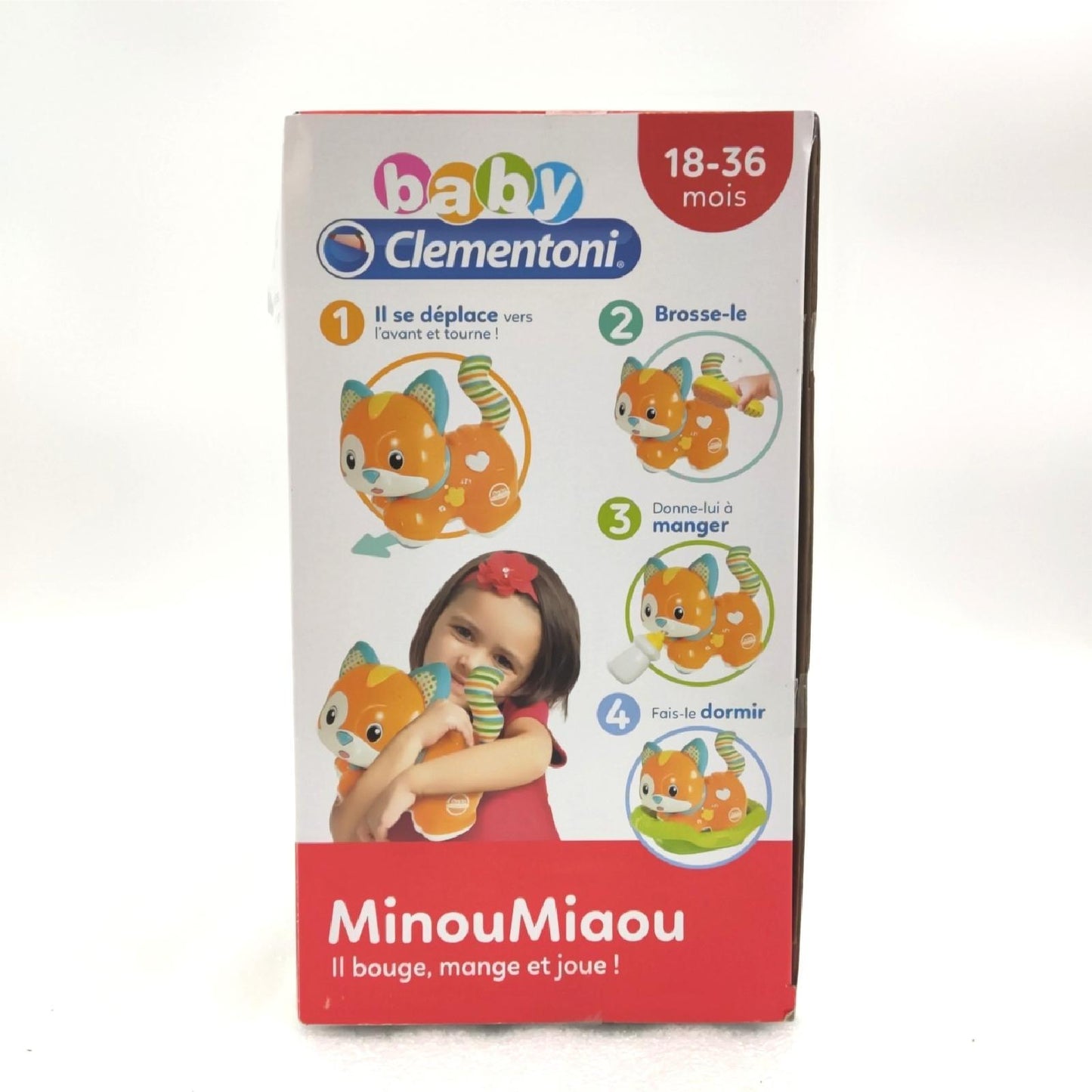 Clementoni 52505 MinouMiaou Elektronisches Babyspielzeug, französische Version, ab 18 Monaten, Mehrfarbig, S