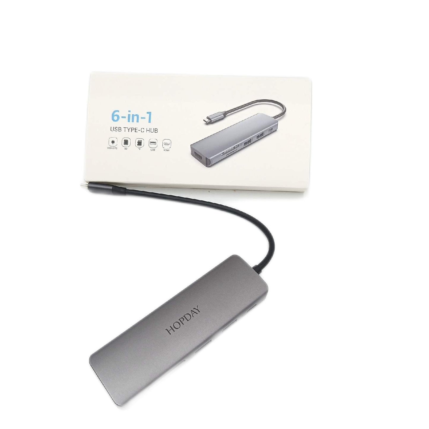 Hopday USB C Hub Adapter Zubehör MacBook Air M1 6 in 1 HDMI Erweiterung