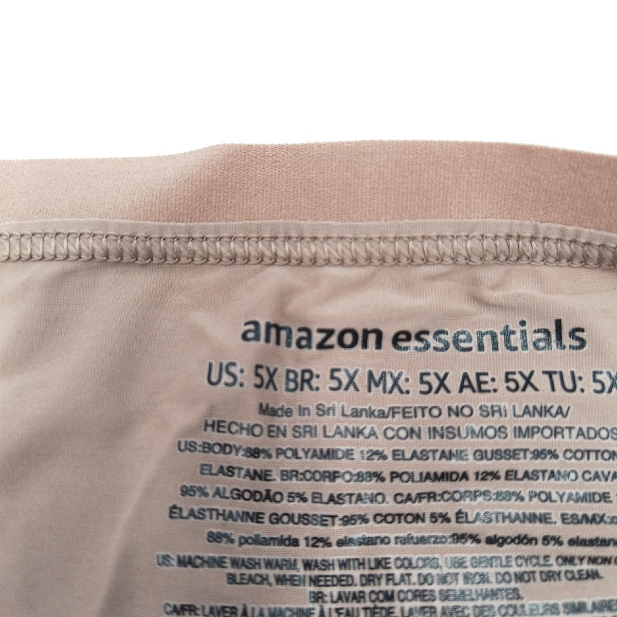 Amazon Essentials Damen Unterwäsche Unterwäsche Große Größen 5XL Komfort Dunkles Taupe Schwarz 6
