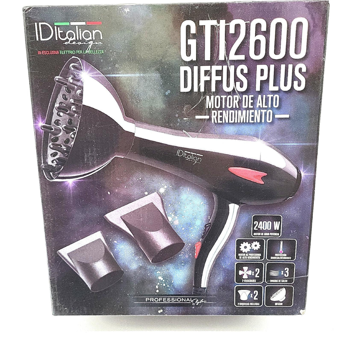 ID Italian Design Haartrockner Haare Haarpflege Diffusor 2 Wärmemodi Leistung